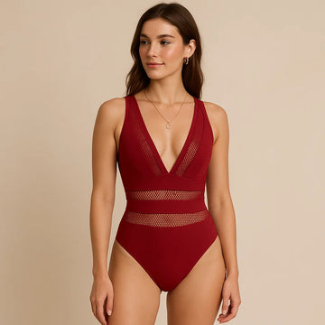 Maillot de bain col V sculptant